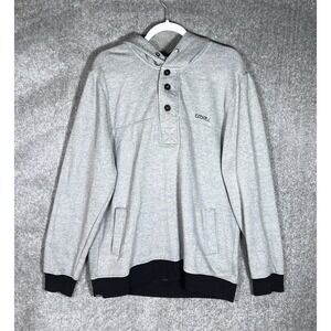 Ezekiel Three Button‎ Hoodie Mens Size XL Gray Black Long Sleeve Pockets